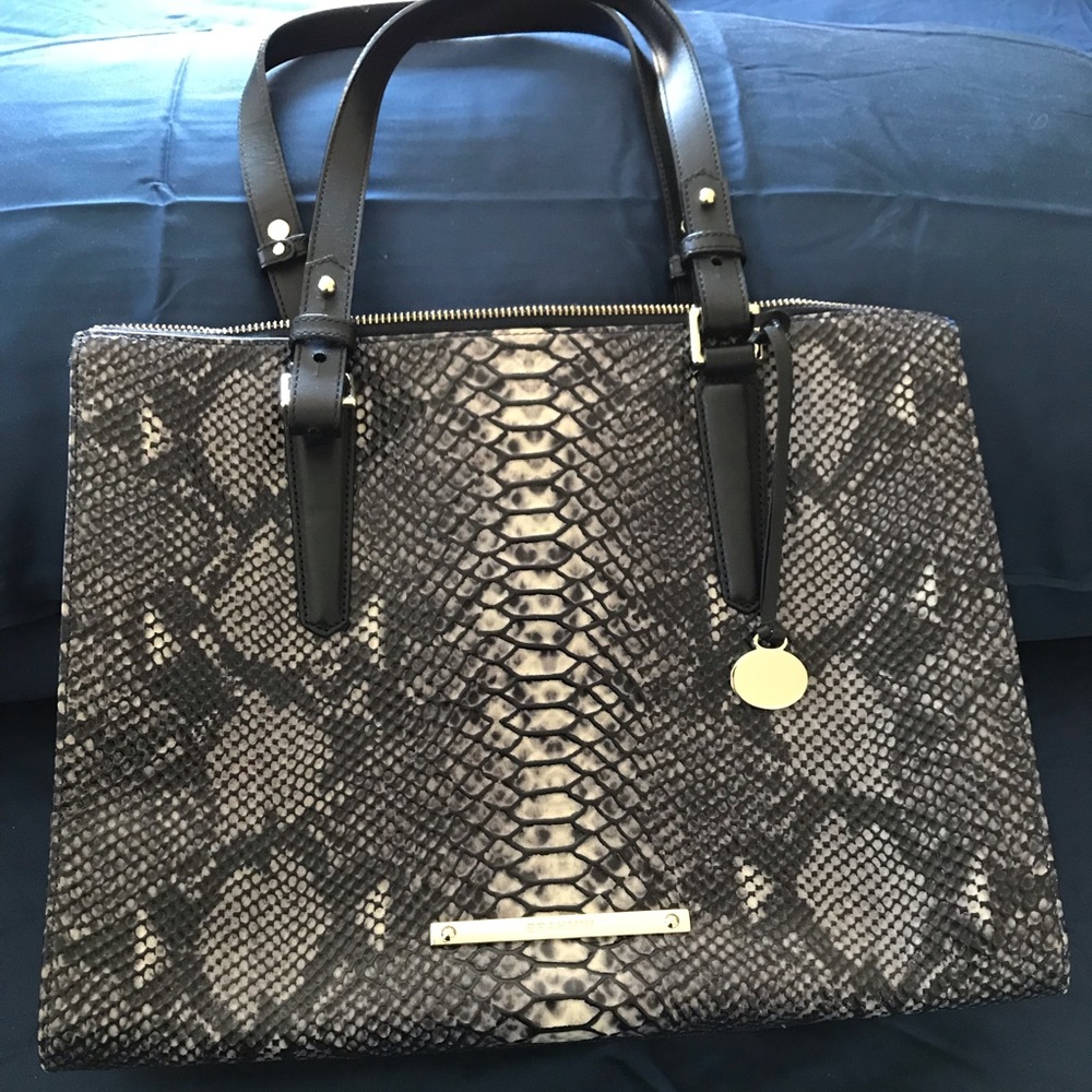 Brahmin Tote in Black Python
